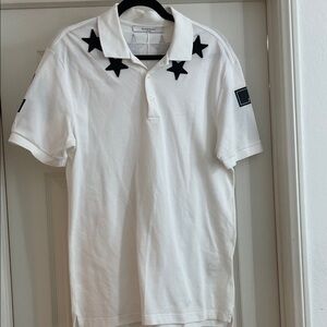 Givenchy White Polo with Black Star Details